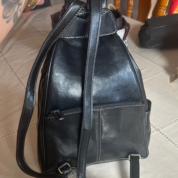 Aurielle Black Leather Backpack - Picture 2 of 3